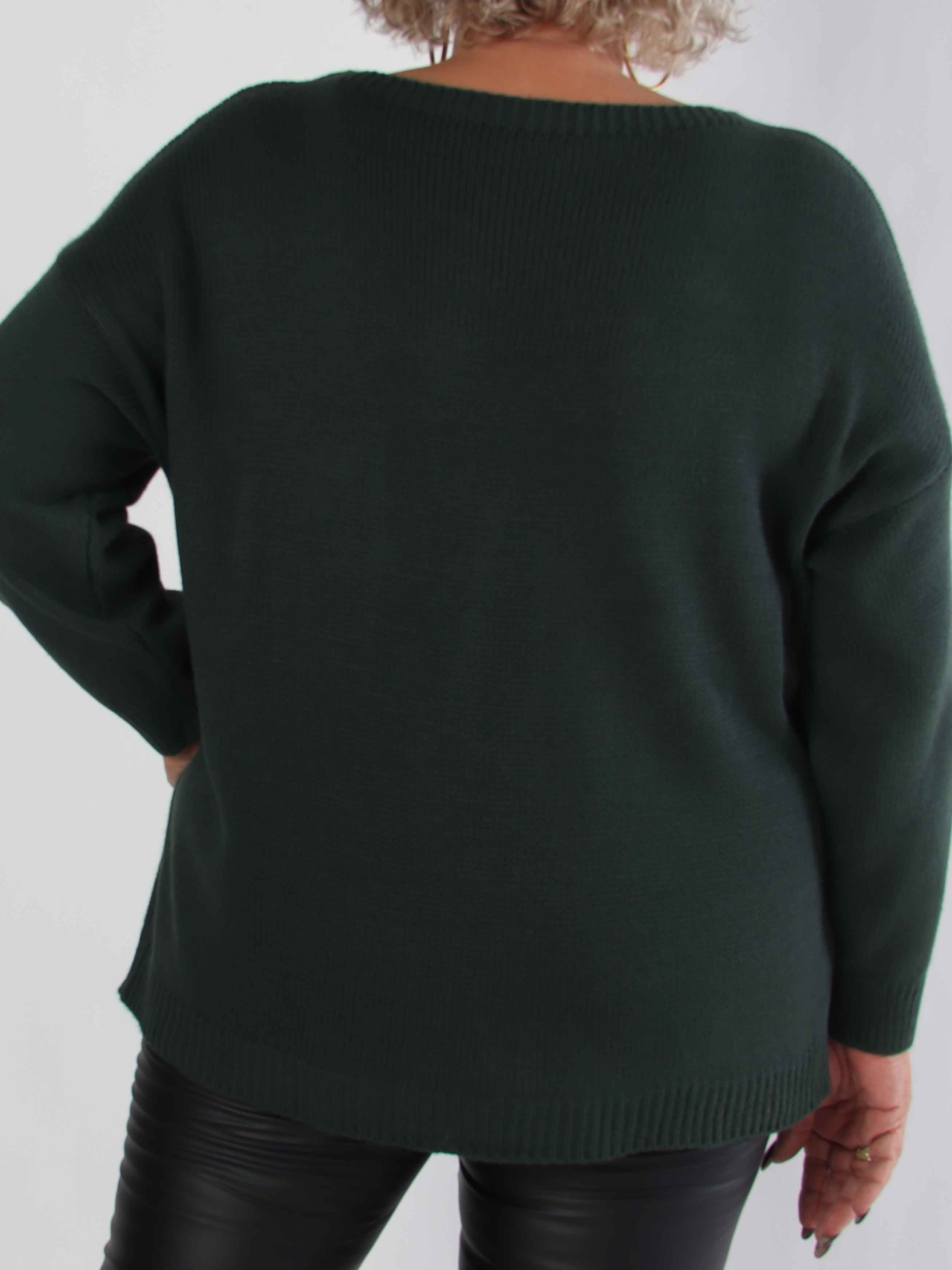 Merry - Plus size julstickade plagg med guldbokstäver